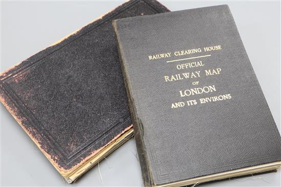 Two early 20th century official railway maps of London and the United Kingdom